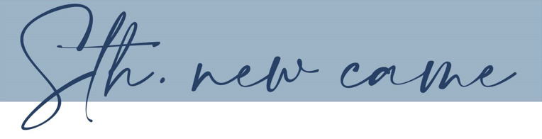 Handwritten text saying: something new came